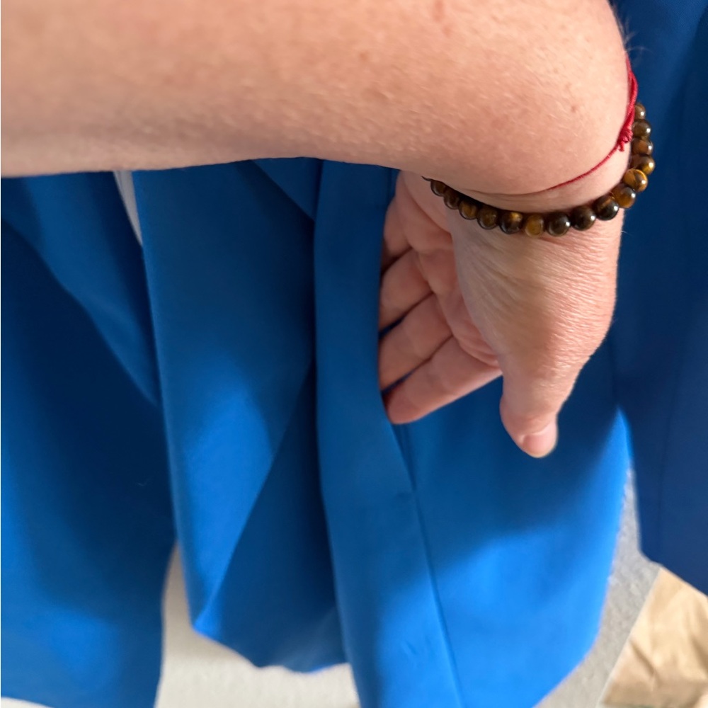 Women's Blue Open Front Jacket - Picture 8 of 13